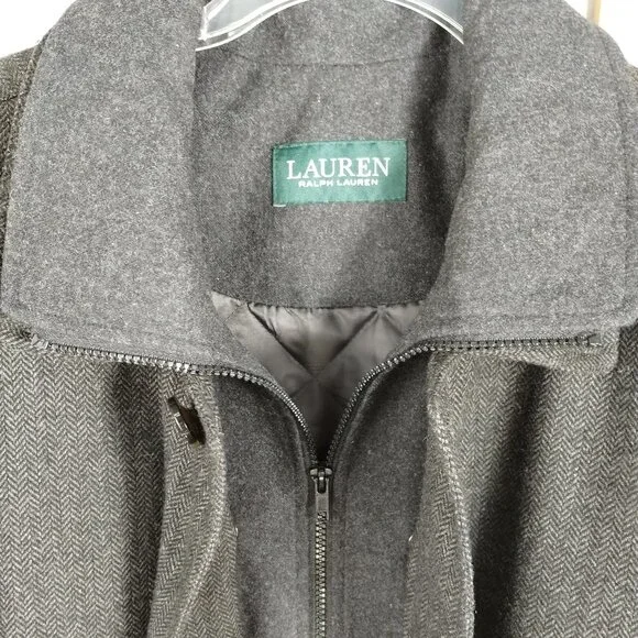 Lauren Ralph Lauren Lined Herringbone pattern Wool Blend Coat Size 46R